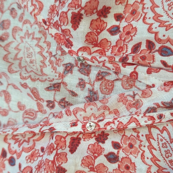 Gap Maternity Wrap Top Linen Paisley Print - Picture 7 of 14